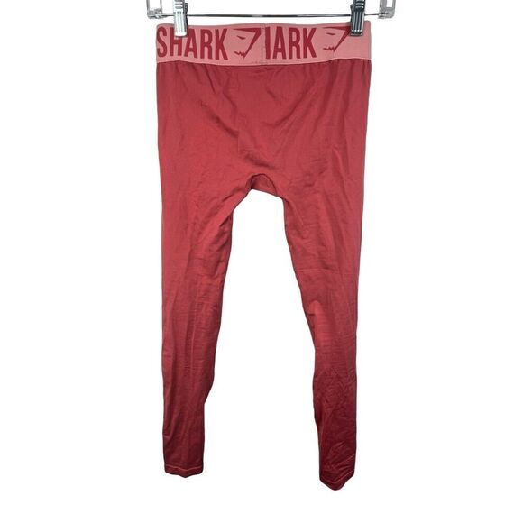 Gymshark Orange Fit Seamless Leggings Size S Spellout Waistband Coral - Picture 6 of 7